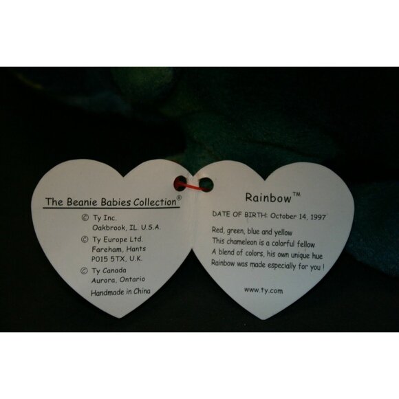 TY Beanie Baby Rainbow Chameleon Iguana 1997 PVC Pellets blue 4037 SET McD's - Picture 8 of 12